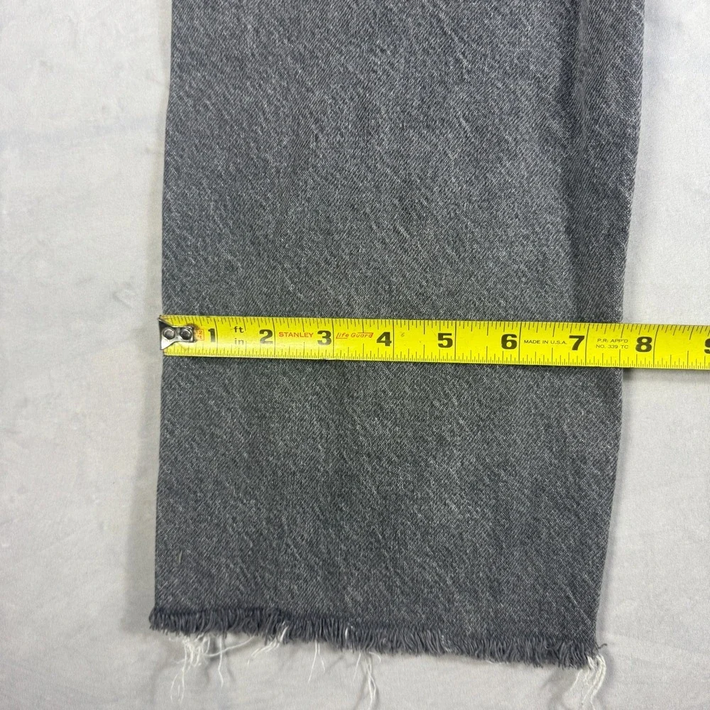 PacSun Womens Straight Jeans Dark Gray Denim Fray‎ Raw Hem High Rise Outdoor 28